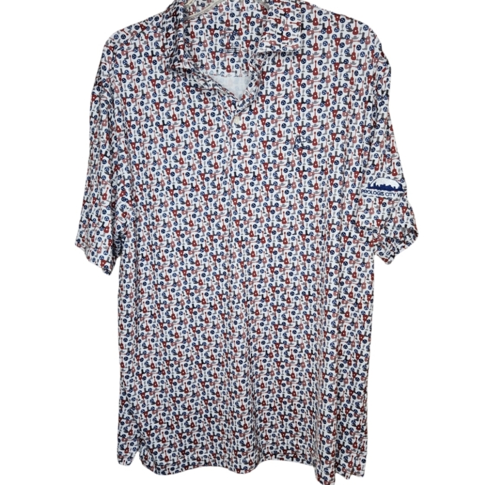 Rhoback Nashvegas Red, Blue, and Gray Patterned Shirt Size Large - Picture 8 of 8